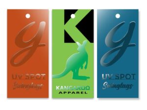 UV spot swing tags