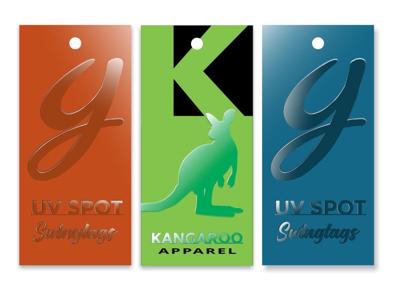 UV spot swing tags